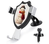 Jubonexis Joli bonhomme de neige avec écharpe rouge et chapeau - Support de téléphone de voiture triangulaire à clip - Support de téléphone portable pour grille d'aération - Accessoires automobiles