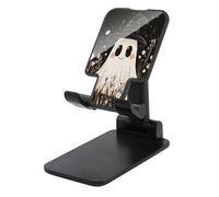 Jubonexis Joli fantôme portant un chapeau de sorcière avec fleurs sauvages, support de téléphone portable pliable et réglable pour bureau
