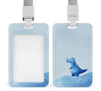 Jubonexis Joli petit porte-badge bleu en forme de dinosaure rétractable avec clip pour carte de protection, badge nominatif pour travail, bureau, médecin, infirmière