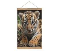 Jubonexis Kit de peinture sur toile avec cadre en bois - Motif tigre mignon