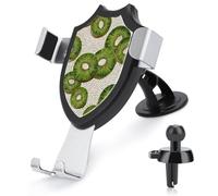 Jubonexis Kiwis Support de téléphone de voiture en forme de carreaux de mosaïque blancs sur support de téléphone portable de 4 à 6 pouces avec base triangulaire à clipser pour grille d'aération de