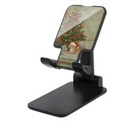 Jubonexis Léopard portant un chapeau de Père Noël Support de téléphone portable pliable et réglable pour bureau