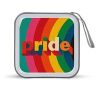 Jubonexis Letters Pride Étui de rangement portable pour CD DVD Couleur arc-en-ciel Pour voiture, maison, voyage