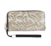 Jubonexis Light Biege Portefeuille long à deux volets en cuir synthétique avec texture tissée pour pièces de monnaie, cartes de crédit, porte-cartes et argent pour homme et femme