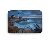 Jubonexis Lighthouse on The Rocky Coastline - Tapis de porte de salle de bain extra doux en velours corail, absorption rapide de l'eau, antidérapant et confortable, 40 x 60 cm