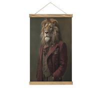 Jubonexis Lion à l'époque victorienne Dark Fantasy Art Peinture sur toile Cadre en bois Poster Suspension Kit d'art mural
