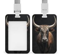 Jubonexis Longhorn Bull Porte-badge rétractable à clip pour carte de protection pour le travail, le bureau, les médecins, les infirmières