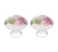 Jubonexis Lot de 2 boutons de tiroir ronds avec vis, ballons pastel, rose, blanc, vert clair, décoration pour armoire, maison, bureau, cuisine