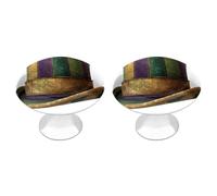 Jubonexis Lot de 2 boutons de tiroir ronds avec vis en forme de leprechaun violet mignon pour armoire, placard, maison, bureau, cuisine