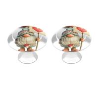 Jubonexis Lot de 2 boutons de tiroir ronds avec vis en forme de nain de Saint-Valentin tenant un signe en forme de cœur pour placard, maison, bureau, cuisine