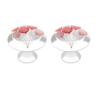 Jubonexis Lot de 2 boutons de tiroir ronds avec vis - Motif aquarelle - Ballons rouges et roses - Décoration pour placard, maison, bureau, cuisine