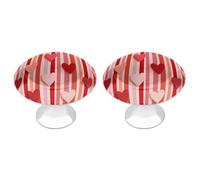 Jubonexis Lot de 2 boutons de tiroir ronds avec vis pour la Saint-Valentin - Motif tripes et cœurs