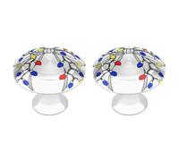 Jubonexis Lot de 2 boutons de tiroir ronds simples avec lumières de Noël avec vis, poignées de tiroir de commode, décoration pour armoire, maison, bureau, cuisine