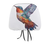 Jubonexis Lot de 2 housses d'appui-tête de voiture imprimées en verre teinté coloré pour homme et femme, ajustement universel pour la plupart des voitures, camionnettes, SUV, camions, accessoires de