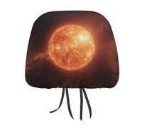 Jubonexis Lot de 2 housses d'appui-tête de voiture imprimées « The Sun in the Space » - Élastique et confortable - Pour homme et femme - Universelles - Compatibles avec la plupart des voitures