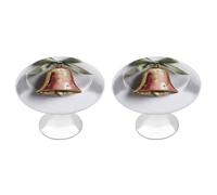 Jubonexis Lot de 2 poignées de tiroir rondes élégantes en forme de cloche de Noël avec vis, pour armoire, placard, maison, bureau, cuisine