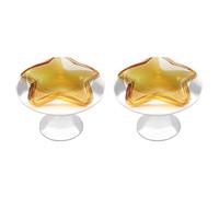 Jubonexis Lot de 2 poignées de tiroir rondes semi-transparentes avec vis en forme d'étoile à cinq pointes pour armoire, placard, maison, bureau, cuisine