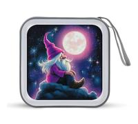 Jubonexis Magical Gnome and Moon Étui de rangement portable pour CD DVD