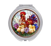 Jubonexis Magnifique miroir de poche en verre teinté pour femme et jeune fille