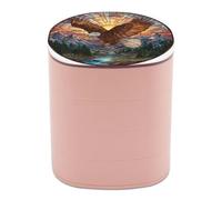 Jubonexis Majestic Boîte à bijoux rotative pour femme, motif aigle à tête blanche qui s'élève au-dessus des sommets des montagnes, organiseurs de bijoux rotatifs pour colliers, bracelets, bagues