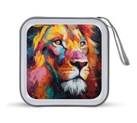 Jubonexis Majestic Lion Étui de rangement portable pour CD DVD Voiture Maison Voyage