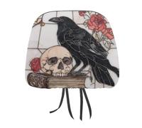 Jubonexis Majestic Raven Lot de 2 housses d'appui-tête de voiture élastiques et confortables pour homme et femme - Universelles - Compatibles avec la plupart des voitures, camionnettes, SUV, camions