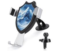 Jubonexis Majestic Support de téléphone de voiture avec pointe enneigée Blanc neige Support triangle à clip Base pour grille d'aération Accessoires automobiles pour smartphones de 4 à 6 pouces