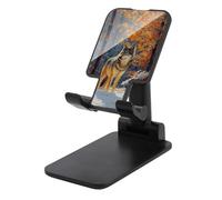 Jubonexis Majestic Wolf debout dans la forêt enneigée Support de téléphone portable pliable et réglable pour bureau
