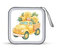 Jubonexis Mallette de rangement portable pour CD DVD et CD Motif camion jaune doré