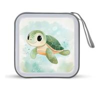 Jubonexis Mallette de rangement portable pour CD DVD Motif tortue de mer Pour voiture, maison, voyage
