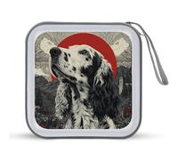Jubonexis Mallette de rangement portable pour CD DVD ou voiture Motif chien Setter anglais gothique