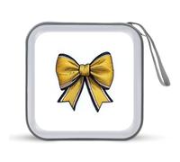 Jubonexis Mallette de rangement portable pour CD DVD ou voiture Motif nœud coquette jaune