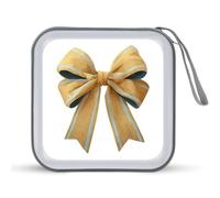 Jubonexis Mallette de rangement portable pour CD et DVD avec nœud jaune pour voiture, maison, voyage