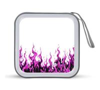 Jubonexis Mallette de rangement portable pour CD et DVD - Flammes noires et violettes - Pour voiture, maison, voyage