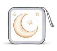 Jubonexis Mallette de rangement portable pour CD et DVD Motif lune et étoiles Jaune