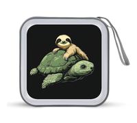 Jubonexis Mallette de rangement portable pour CD et DVD Motif paresseux et tortue