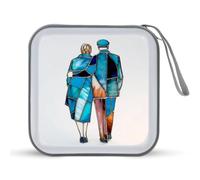 Jubonexis Mallette de rangement portable pour CD et DVD pour couple de personnes âgées