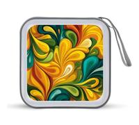 Jubonexis Mallette de rangement pour CD, DVD et CD - Style rétro - Jaune - Pour voiture, maison, voyage