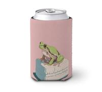 Jubonexis Manchon isotherme doux pour canette de bière, grenouille assise sur un bar de savon pour fête, plage, événement, maison