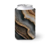 Jubonexis Manchon isotherme doux pour canettes de bière, minéraux scintillants, sable beige, marbre pour fête, plage, événement, maison