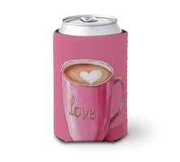 Jubonexis Manchon isotherme pour canette de bière, tasse à café rose avec inscription « Love Can » pour fête, plage, événement, maison