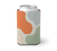 Jubonexis Manchon isotherme pour canettes de bière, formes abstraites, sable, argile, sauge sur crème, pour fête, plage, événement, maison