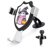 Jubonexis Mignon fantôme sorcière tenant un seau support de téléphone de voiture support triangle clip base grille d'aération téléphone portable voiture accessoires automobiles pour smartphones