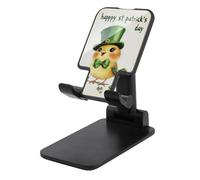 Jubonexis Mignon oiseau heureux portant un chapeau haut-de-forme de leprechaun vert support de téléphone portable pliable réglable support de téléphone pour bureau