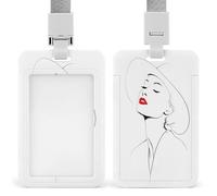 Jubonexis Minimalist Line Porte-badge rétractable pour femme Motif lèvres rouges