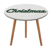 Jubonexis Nappe ronde cursive avec inscription « Christmas in Dark Forest Green », imperméable, élastique, pour pique-nique, camping, salle à manger, 127 cm