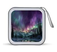 Jubonexis Northern Lights Étui de rangement portable pour CD et DVD pour voiture, maison, voyage