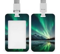 Jubonexis Northern Lights Porte-badge rétractable avec clip pour carte de protection pour le travail, le bureau, les médecins, les infirmières