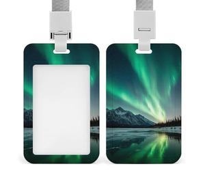 Jubonexis Northern Lights Porte-badge rétractable avec clip pour carte de protection pour le travail, le bureau, les médecins, les infirmières