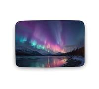 Jubonexis Northern Lights - Tapis de salle de bain en velours corail extra doux, absorption rapide de l'eau, antidérapant et confortable, 40 x 60 cm